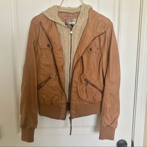 FAUX LEATHER LAYERED JACKET NWOT SUPER CUTE CHEAP